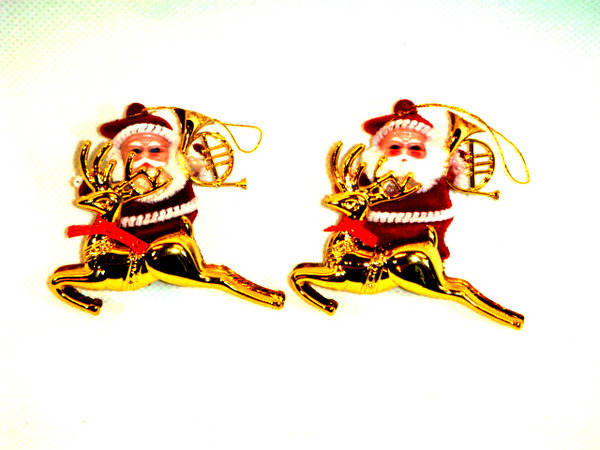 santa clause 2 reindeer. Christmas Tree Decorations Santa Clause Reindeer Sleigh