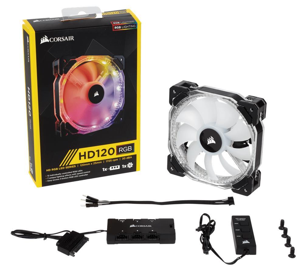 Corsair HD120 RGB LED 120mm PWM Fan & Controller CO9050066WW