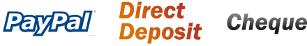Visa, Mastercard, Paypal, BPay, Direct Deposit, Cheque