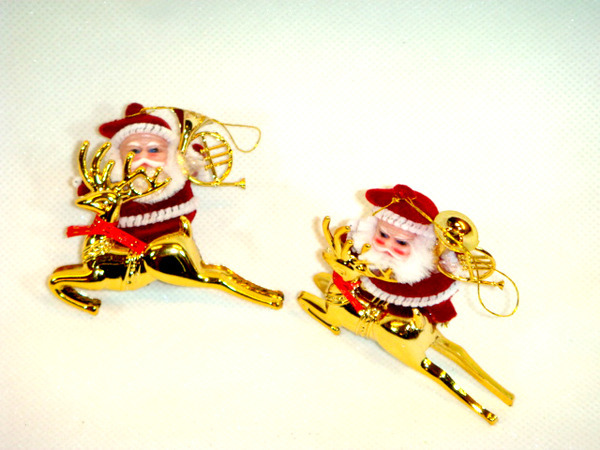 santa clause 2 reindeer. Christmas Tree Decorations Santa Clause Reindeer Sleigh