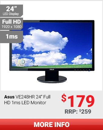 Asus Vs248hr 24 Led 1ms Dvi Hdmi Gaming Monitor Ebuyer Com