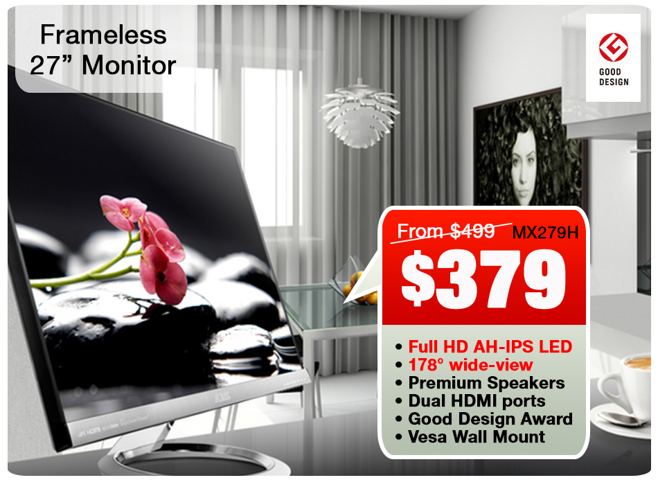 Asus MX279H Frameless Monitor
