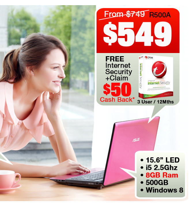 Asus R500A Pink Laptop