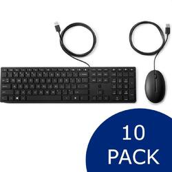 Bundle -- HP 320MK USB Wired Desktop Kit Mouse and Keyboard 10-Pack