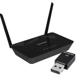 Netgear D1500 WiFi Modem Router & WNA3100M N300 Wireless USB Mini Adapter