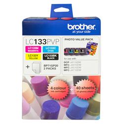 Brother LC-133PVP Photo Value Pack 4 Colours+Paper