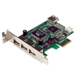StarTech 4 Port PCI Express Low Profile High Speed USB Card