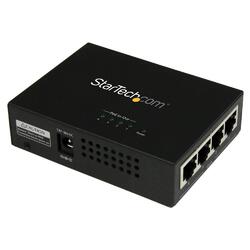 StarTech 802.3at/af 4-Port Gigabit Midspan PoE+ Injector