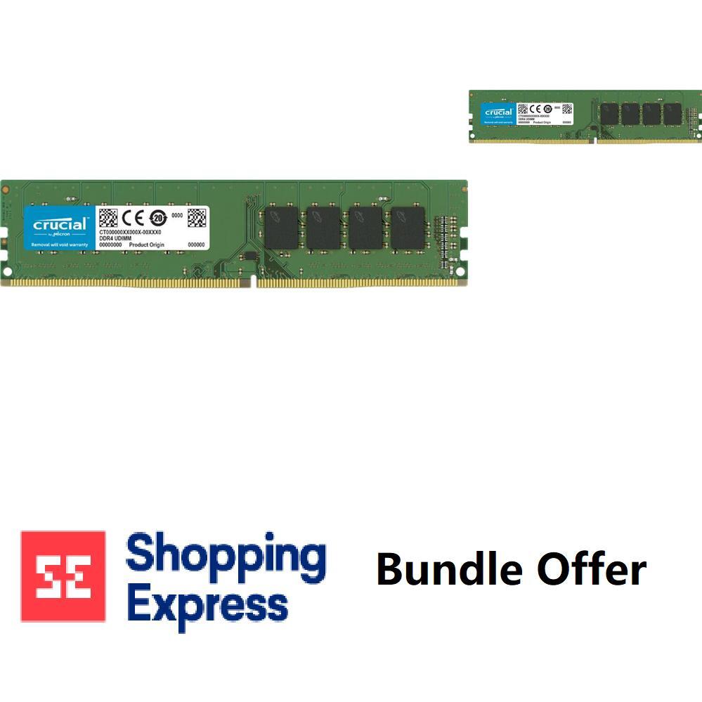 Bundle- Crucial 32GB (2x16GB) DDR4-2666MH Desktop PC Memory RAM