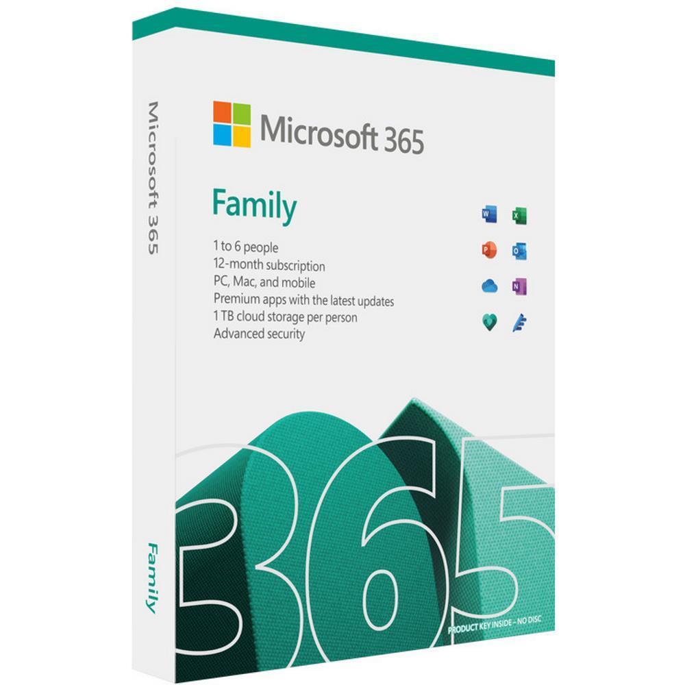Microsoft 365 family retail box 1 year subscription