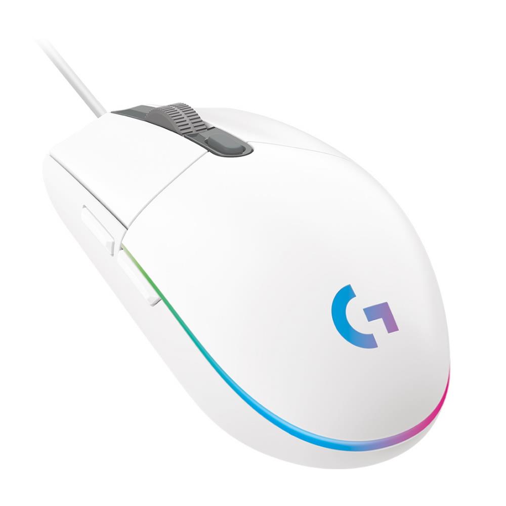 Logitech G203 Lightsync RGB LED Optical Ambidextrous White Gaming Mouse