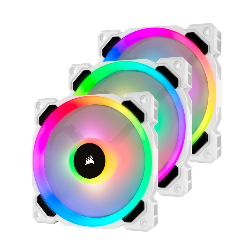 Corsair LL120 RGB LED White 120mm 3x Case Fan Pack CO9050092WW