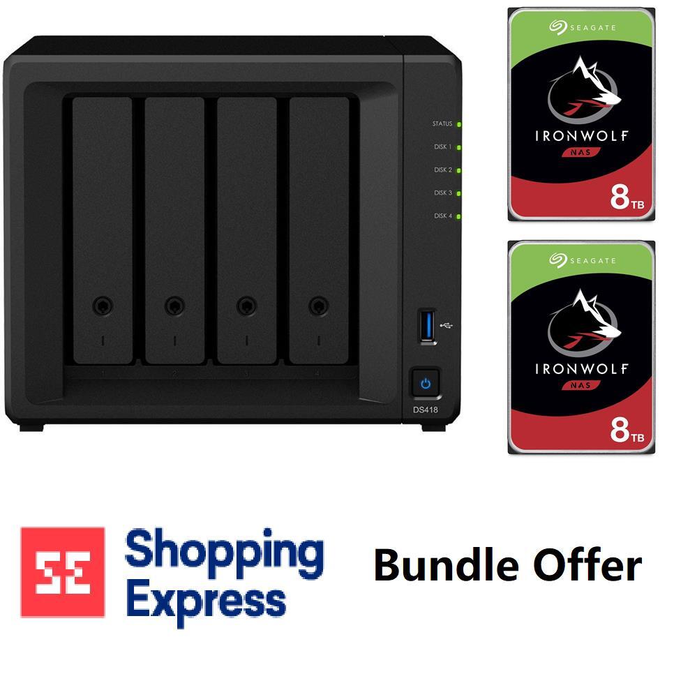 Bundle-Synology DS418 + 2x Seagate IronWolf 8TB NAS Drive