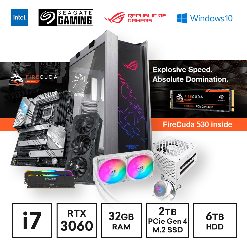 FireCuda 530 Intel i7 Asus Z590 RTX 3060 Win10 RGB Gaming PC