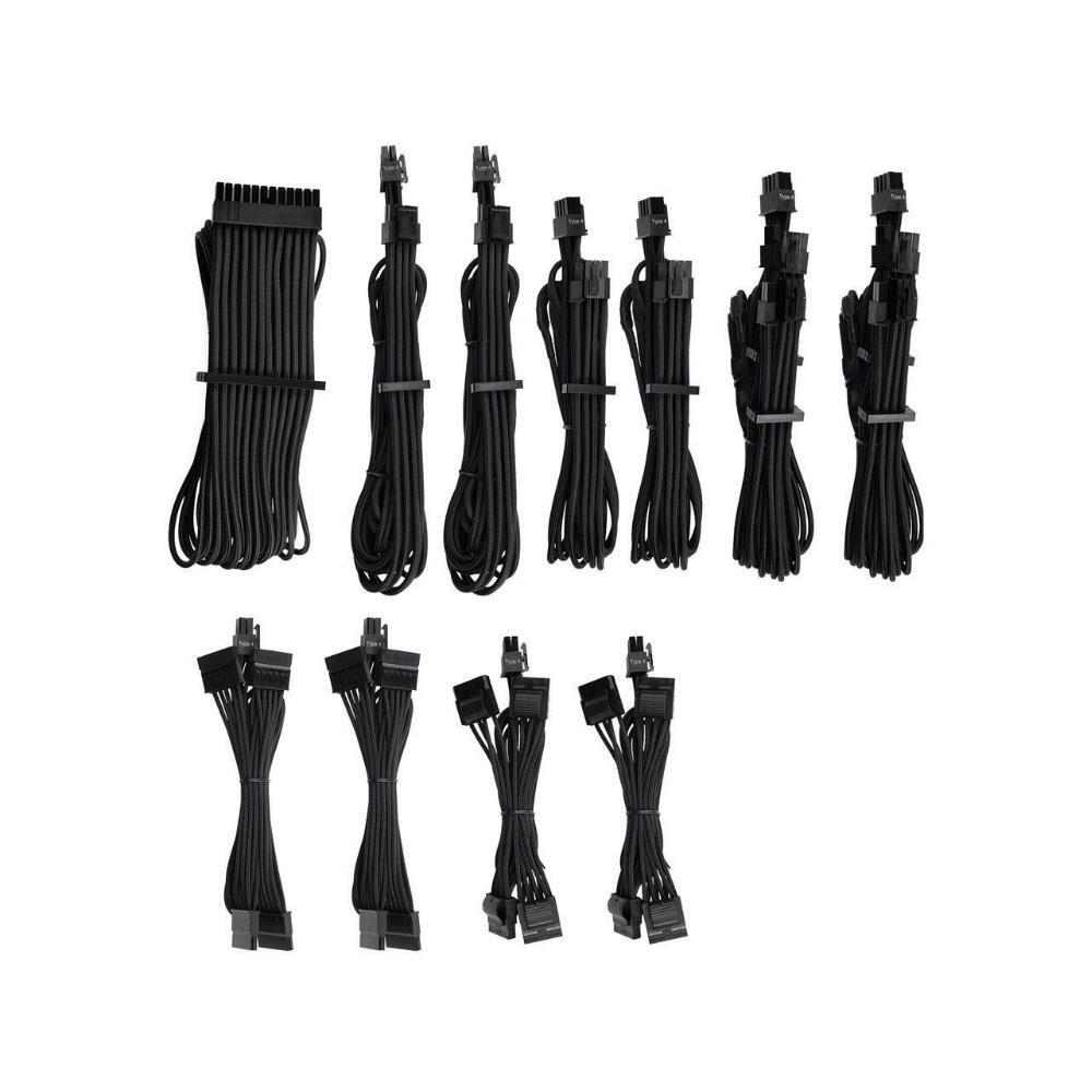 Opened Box Sale -- Corsair Pro Kit Type 4 Gen 4 Black Premium Sleeved Power Supply Cables