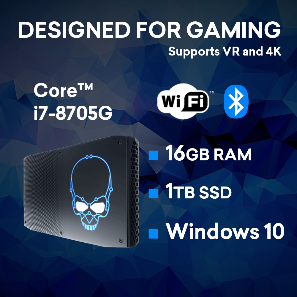 Intel Gaming Nuc i7-8705G RX Vega M GL 16GB 1TB Windows Home System