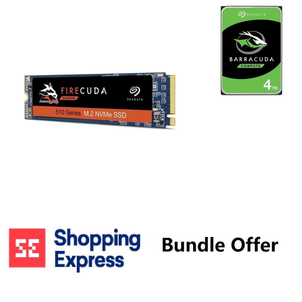 Bundle -- Seagate FireCuda 510 1TB NVMe M.2 SSD + BarraCuda 4TB Hard Drive  MB/s  LED    SSD