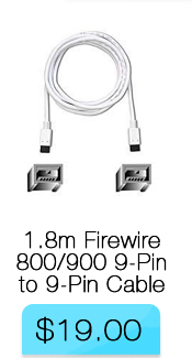 1.8m Firewire 800/900 9 Pin to 9 Pin Cable