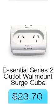 Belkin Essential Series 2 Outlet Wallmount Surge Cube