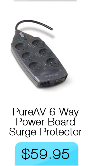 Belkin PureAV 6 Way Power Board Surge Protector 