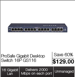 Prosafe Gigabit Desktop Switch 16P GS116