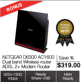 NETGEAR D6300 AC1600 Dual band Wireless router ADSL 2+ Modem router