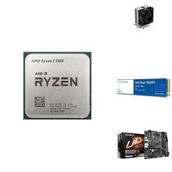 Bundle-AMD Ryzen 5 5500 CPU - 2TB SSD - CPU Cooler - B550M-K Motherboard - Kit - Parts only