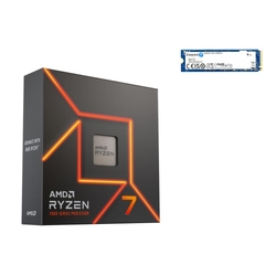 AMD Ryzen 7 7700X 5.4GHz 8 Cores 16 Threads AM5 CPU + Kingston NV3 1TB 6000MB/s PCIe Gen 4 NVMe M.2 (2280) SSD