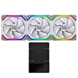 Lian Li UNI FAN SL120 120mm RGB LED White PWM Case Fan Kit 3 Pack