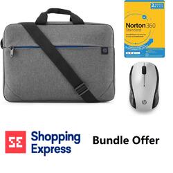 Bundle-HP Prelude 15.6 Top Load Case Norton 360 Internet Security 3 Devices HP Wireless Mouse 200