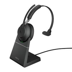 Jabra Evolve2 65 Link380c MS Black Bluetooth Wireless Monaural Headset with Charging Desk Stand