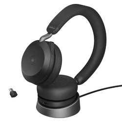 Jabra Evolve2 75 - USB-C MS Teams with Charging Stand Black Bluetooth Wireless USB Headset