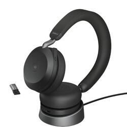 Jabra Evolve2 75  MS Black Bluetooth Wireless USB Headset with Desk Stand