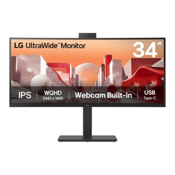 LG UltraWide 34" QHD IPS HDR Dynamic Action Sync Webcam Curved Monitor