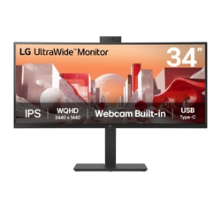 LG 34BA85QE-B 34" QHD IPS HDR Dynamic Action Sync Webcam Curved USB-C Monitor