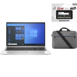 Bundle - HP ProBook 455 G8 15.6" HD Ryzen 3 5400U 8GB+8GB 256GB SSD WiFi 6 W10H Laptop RAM Upgrade & HP 15.6 Prelude Topload Notebook Case