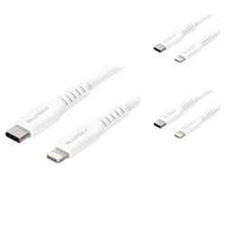 Bundle -- Blupeak 1.2m Apple MFi Certified USB-C to Lightning White Cable (3-Pack)