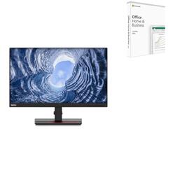 Bundle -- Lenovo ThinkVision T24i-20 23.8" 1080p IPS 4ms Monitor + Microsoft Office 2019 Home and Business For Windows and Mac Retail Box