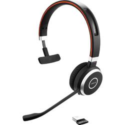 Jabra Evolve 65 MS Black Bluetooth Wireless Monaural Headset & Link 370 Dongle