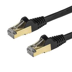 StarTech CAT6a 1m Black Shielded Snagless RJ45 Ethernet Cable 100W PoE