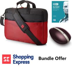 HP Bundle-HP 15.6" Duotone Red Laptop Case Eset Internet Security 5 Devices HP Spectre Wireless Mouse