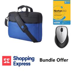 Bundle-HP 15.6" Duntone Briefcase Blue Norton 360 3 Devices HP Envy Rechargeable Wirless Mouse