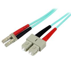 StarTech OM3 10m Aqua Multimode Duplex 50/125 LC/SC Fiber Optic Cable