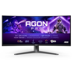 AOC AGON PRO AG346UCD 34" WQHD QD-OLED 175Hz 0.03ms HDR Adaptive-Sync RGB LED Curved Gaming Monitor