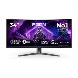 AOC AGP346UCSD Agon 34" WQHD QD-OLED 360Hz 0.03ms HDR G-Sync Compatible Curved Gaming Monitor