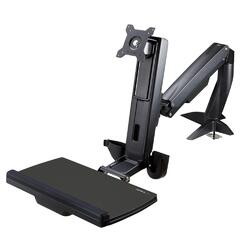 StarTech Desk Mount Adjustable Sit-Stand Workstation Arm for Single 34" VESA Mount Display with Keyboard Tray