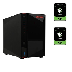 Bundle -- Asustor 2-BAY NAS(No Disk) + 2x Seagate Exos X24 24TB 7200 RPM 3.5" SATA Enterprise Hard Drive