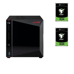 Bundle -- Asustor 4-BAY NAS(NO DISK) + 2x Seagate Exos X24 24TB 7200 RPM 3.5" SATA Enterprise Hard Drive