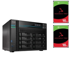 Bundle -- ASUSTOR AS6508T Lockerstor Tower 8 Bay Diskless NAS + 2x Seagate IronWolf Pro 16TB 7200 RPM 3.5" SATA NAS Hard Drive