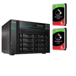 Bundle -- ASUSTOR AS6508T Lockerstor Tower 8 Bay Diskless NAS + 2x Seagate IronWolf 8TB 7200 RPM 3.5" SATA NAS Internal Hard Drive